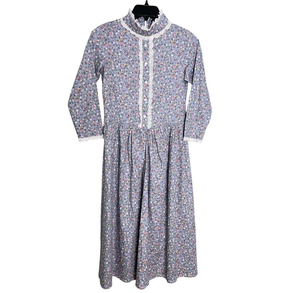 SCARLET DARKNESS Girl Colonial Dress Ditsy Floral Lace Renaissance Costume 10-11
